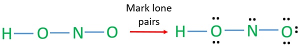 mark valence electrons in HNO2